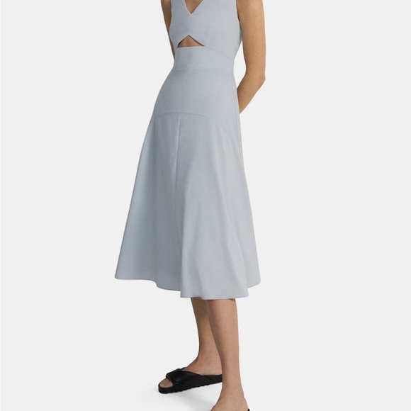 Theory Cutout Midi Dress in Crisp Poly $395!! NWT - Picture 4 of 5